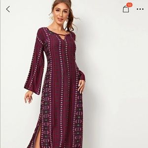 Tribal Print Split Side Dress